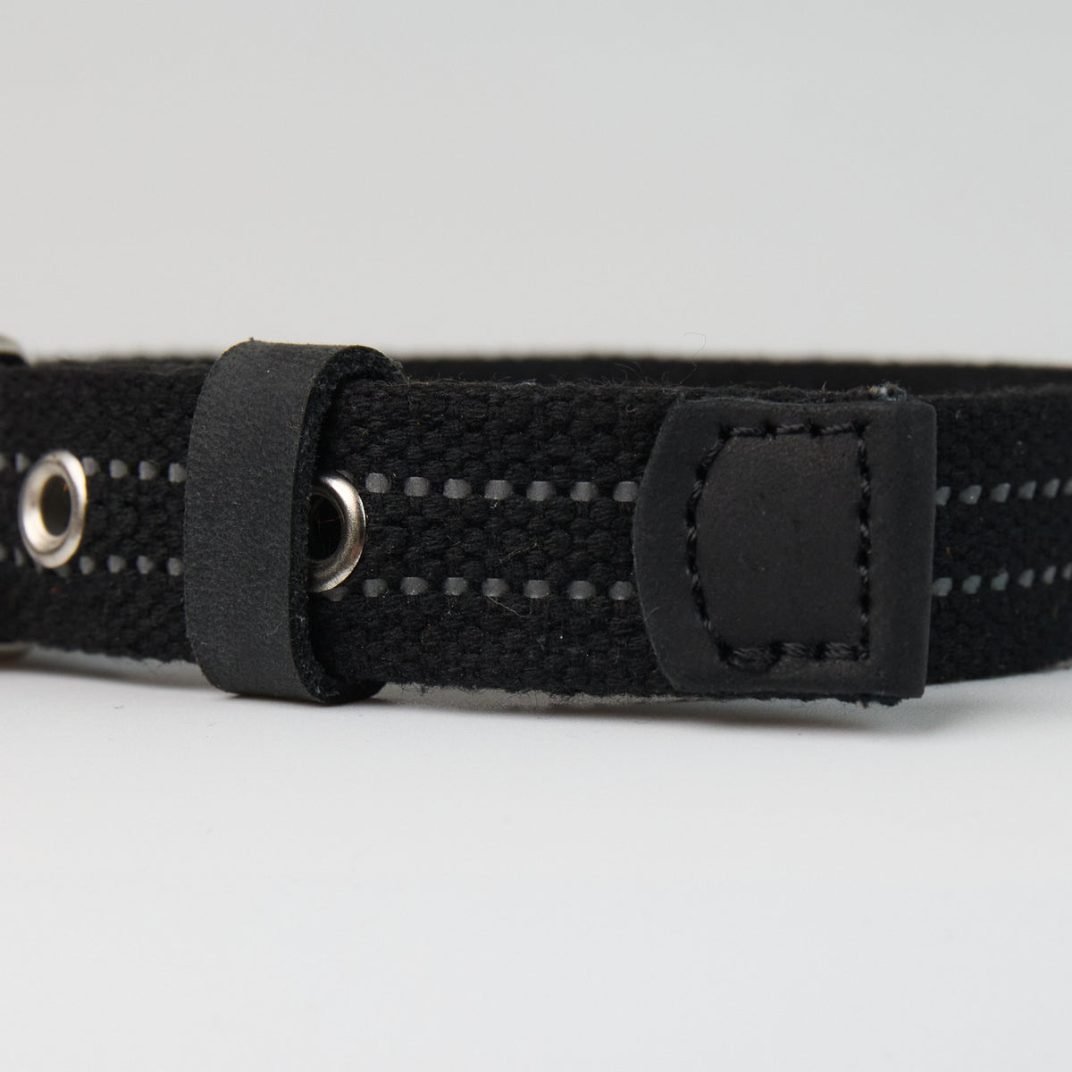 Reflective Canvas Dog Collar - close-up product detail