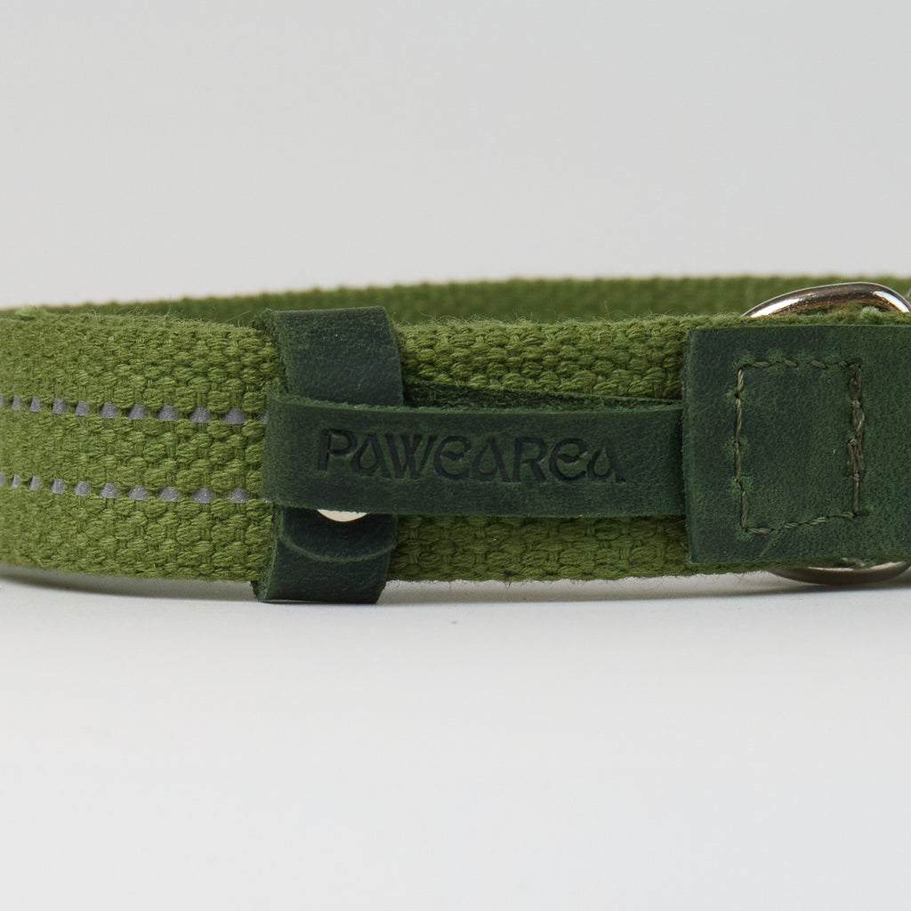 Reflective Canvas Dog Collar - close-up product detail