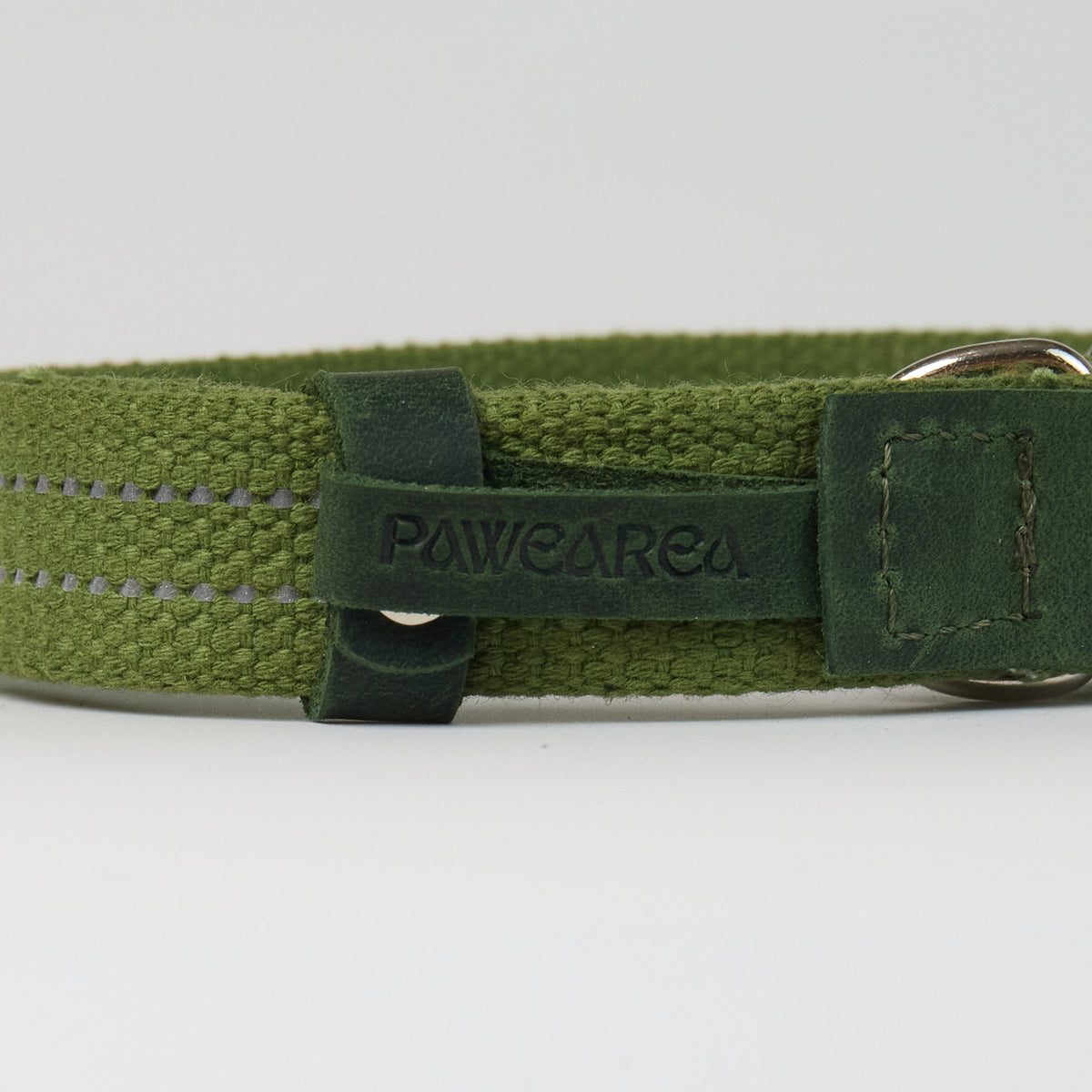 Reflective Canvas Dog Collar - close-up product detail