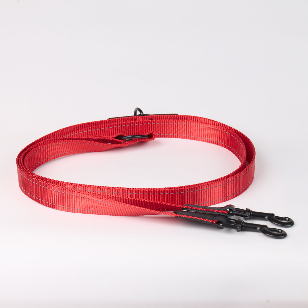 Adjustable Nylon Dog Leash - Red