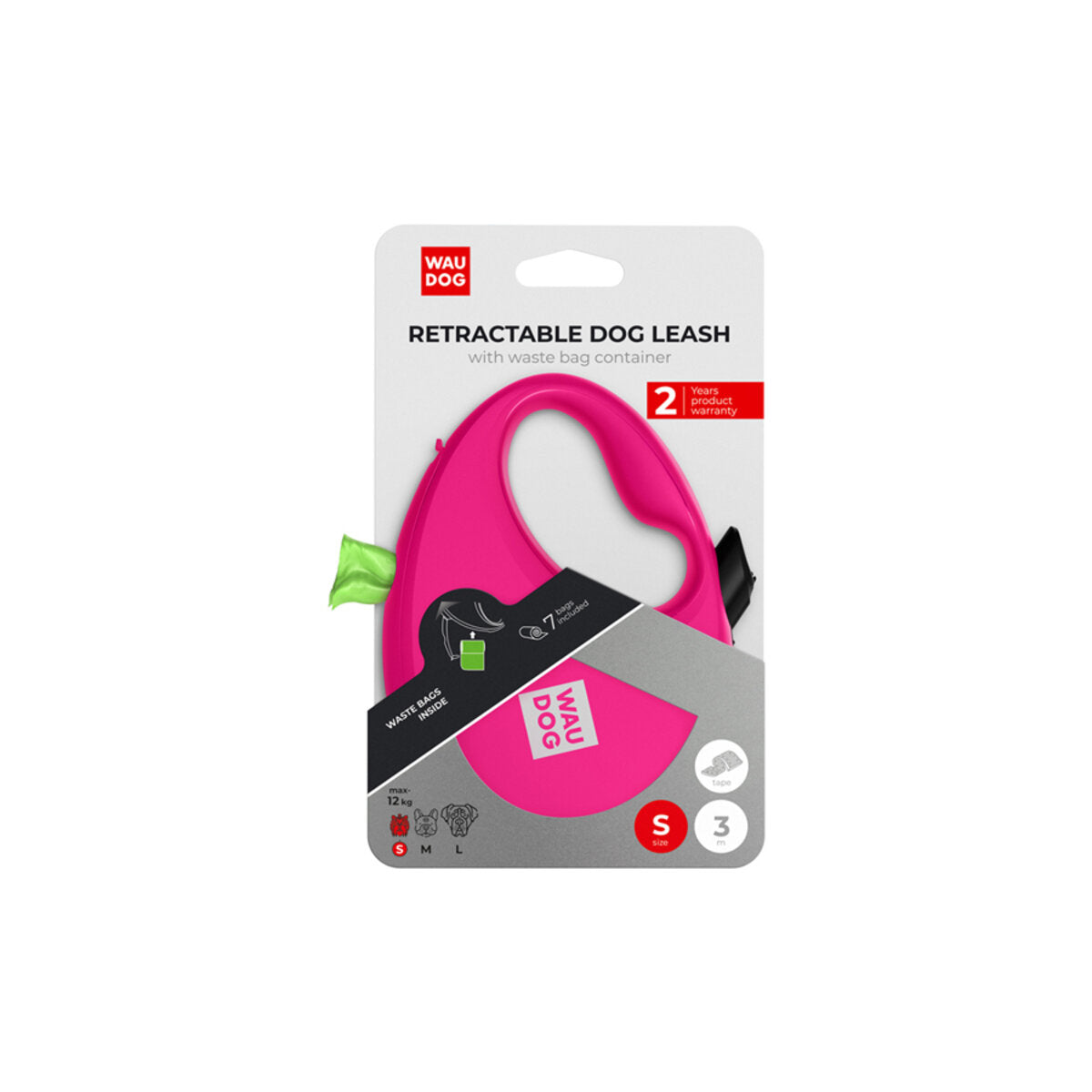 WAUDOG Nylon Dog Leash - Pink