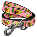 WAUDOG Nylon Dog Leash - Avocado on pink