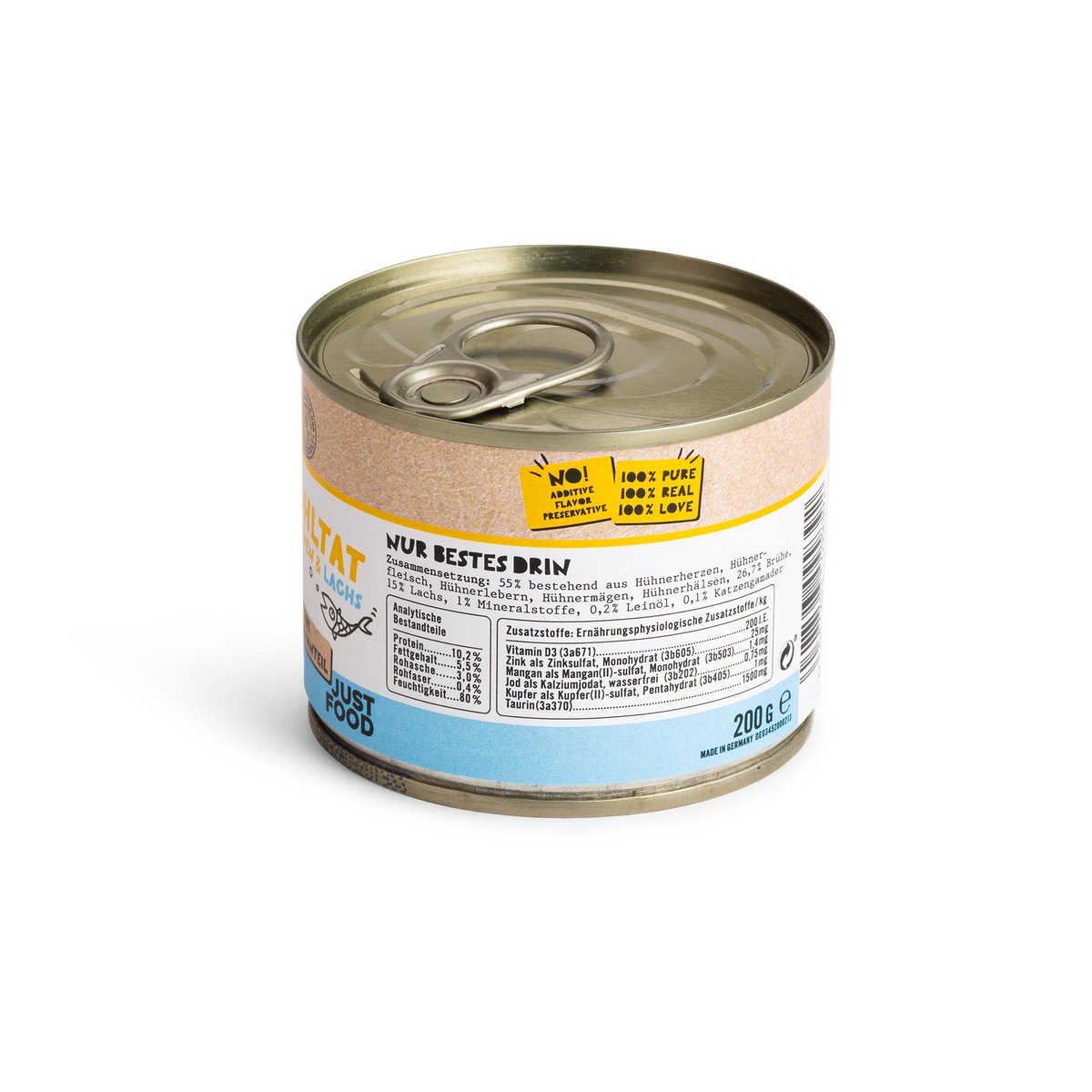 Dogs’n Tiger Adult Premium Katzenfutter, Wohltat, Nassfutter, Getreidefrei, Huhn & Lachs