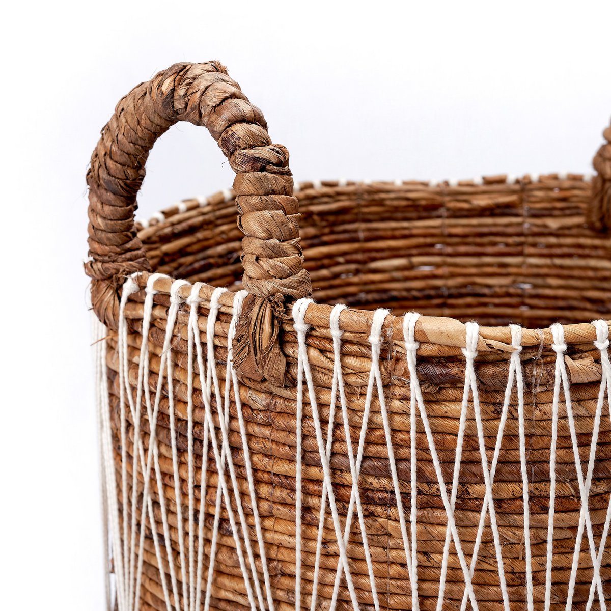 Cesto de Almacenamiento Boho de Fibra de Plátano – Cesto de Lavandería y Plantas (3 Tamaños)