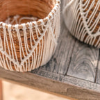 Kleiner Boho-Korb aus Seegras – Runder Pflanzen- und Blumenkorb