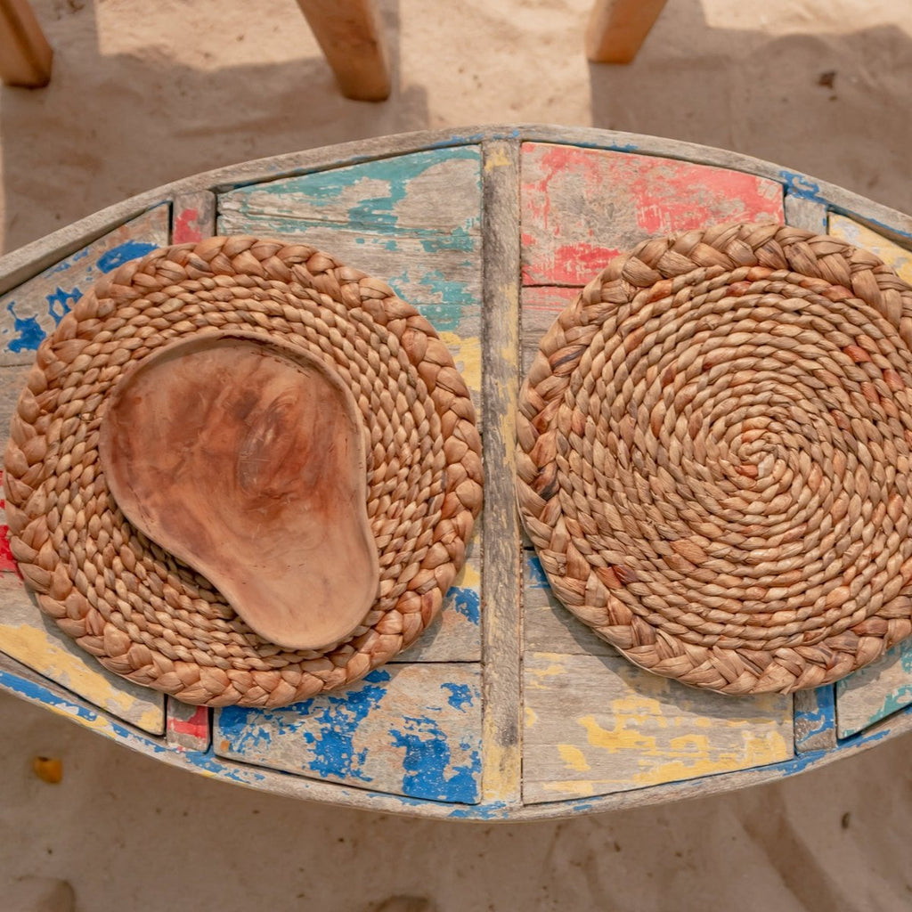Manteles individuales boho de jacinto de agua (2, 4 o 6 piezas, 38 cm)