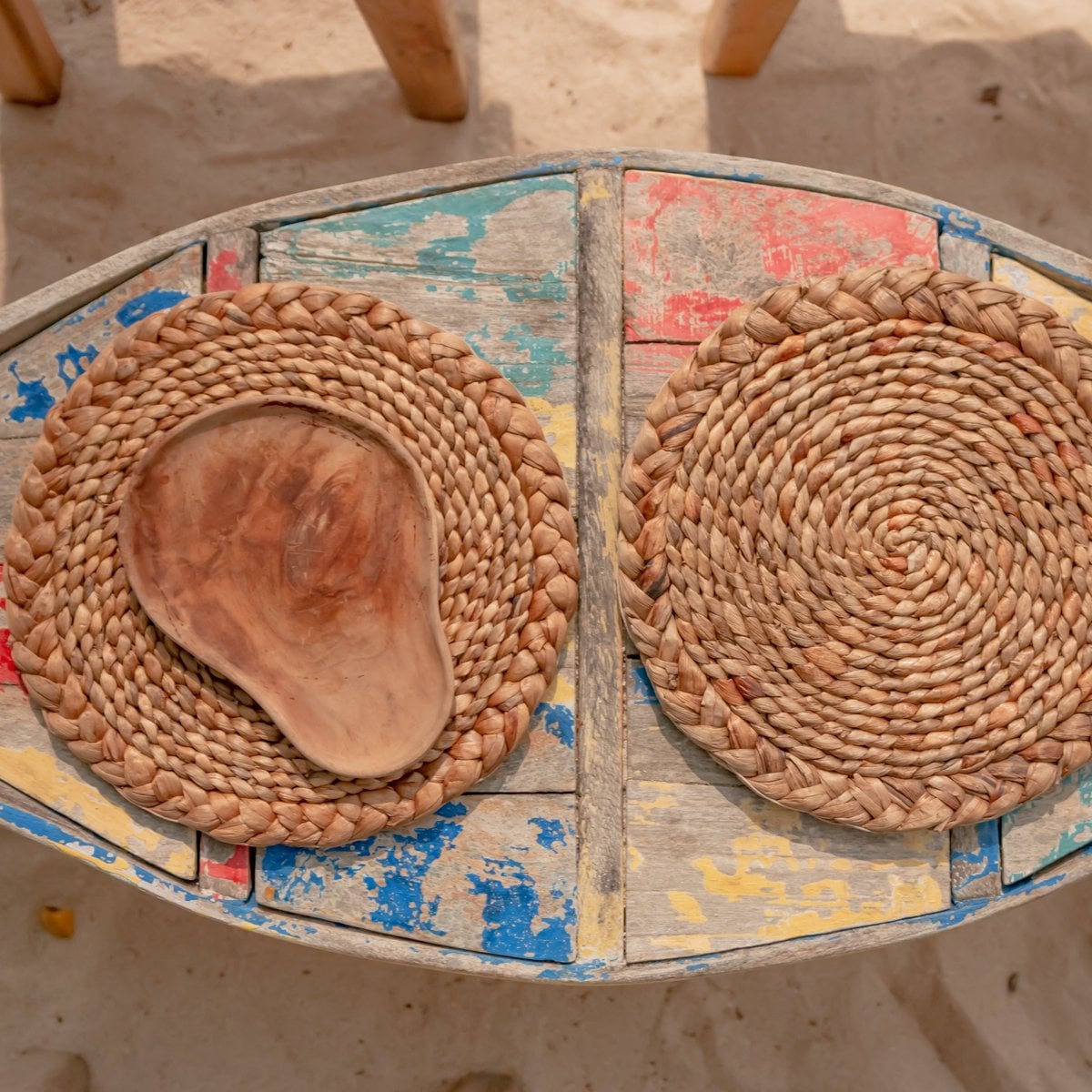 Manteles individuales boho de jacinto de agua (2, 4 o 6 piezas, 38 cm)