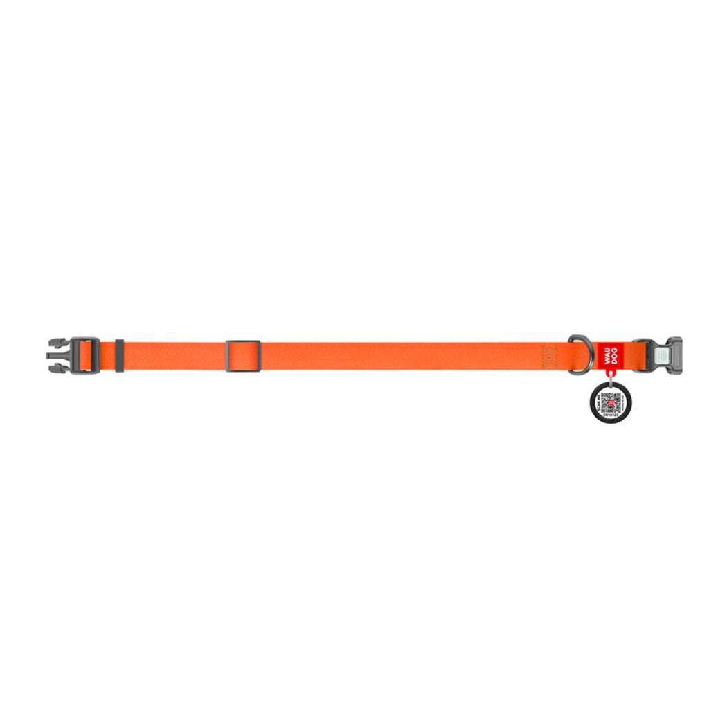 WAUDOG Waterproof Dog Collar with QR Passport - Orange