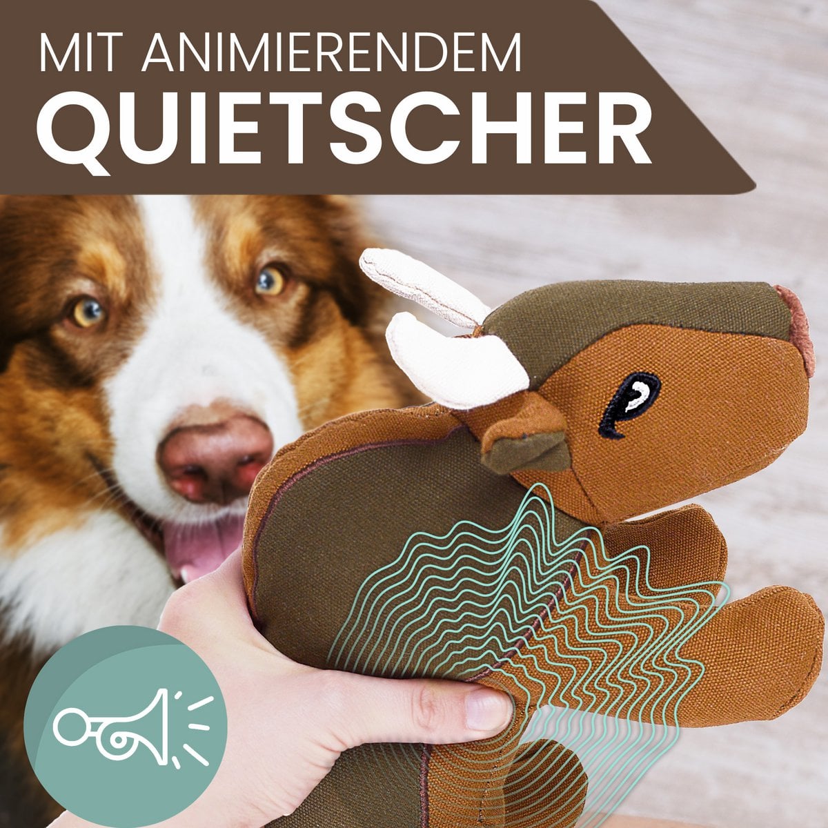 Juguete Duradero para Perros – Diseño de Búfalo