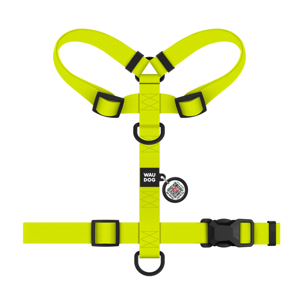 WAUDOG Magnet Dog H-Harness with QR Passport - Lemon