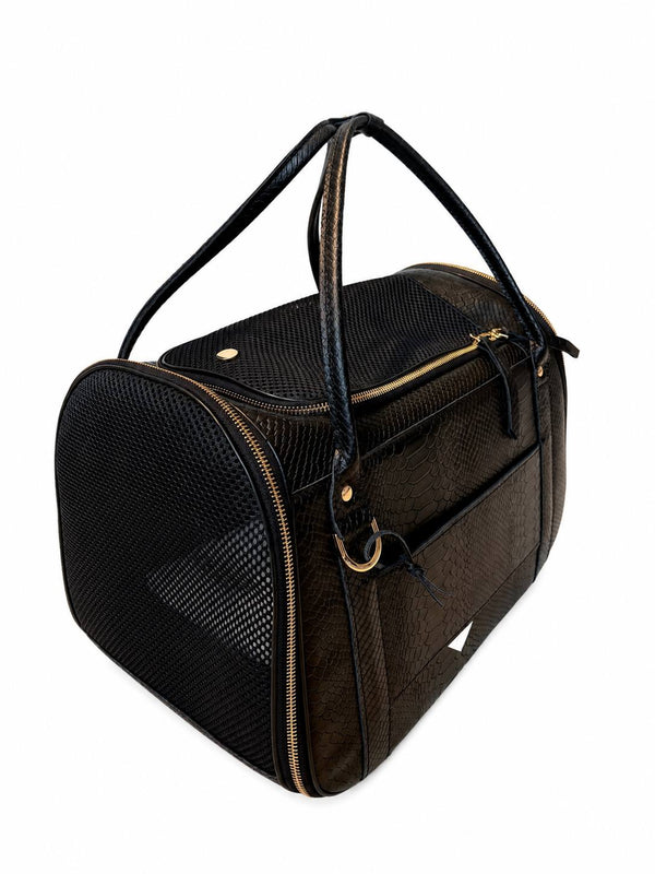 PAWEAREA Python Voyager – Luxury Pet Carrier in Genuine Leather with Python Texture