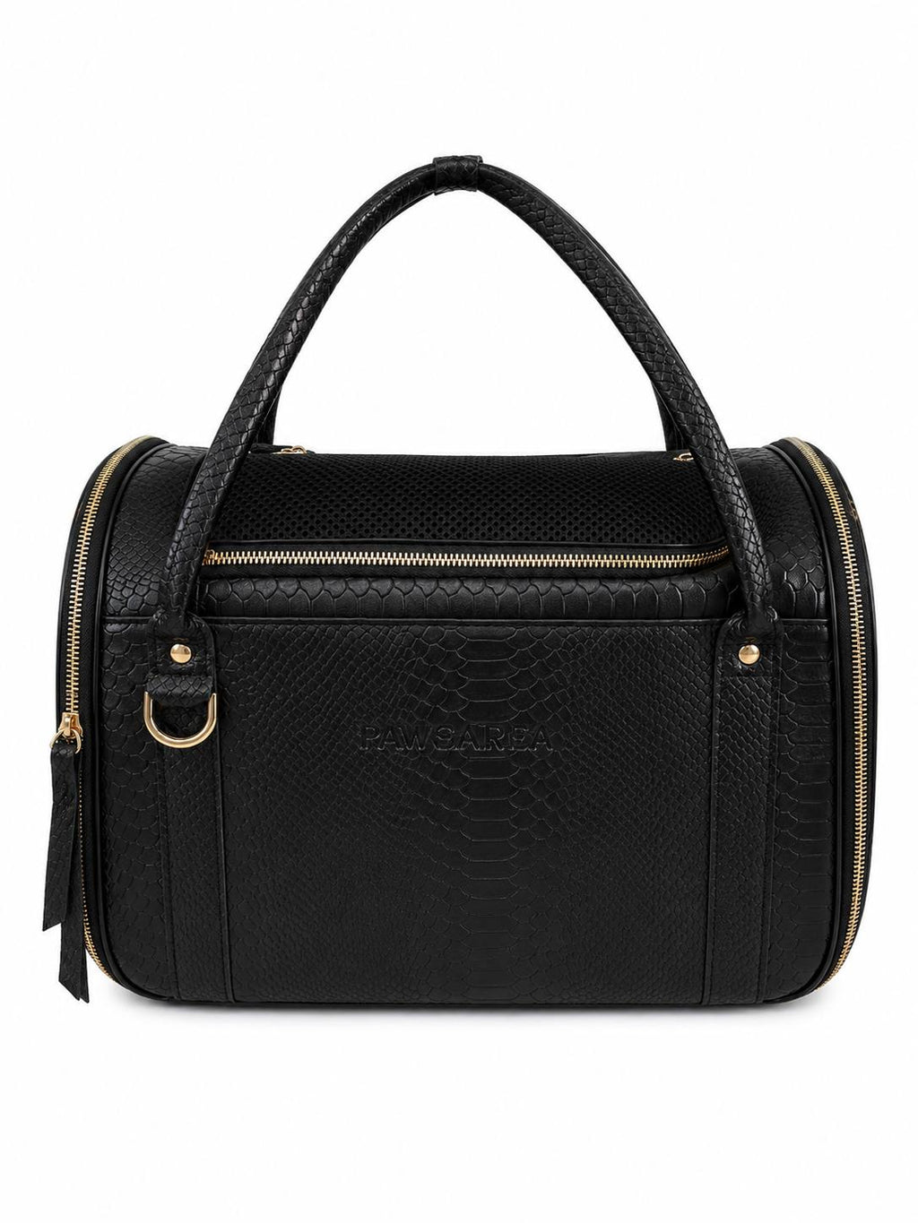 Luxury Airline-Approved Pet Carrier in Genuine Leather with Python Texture