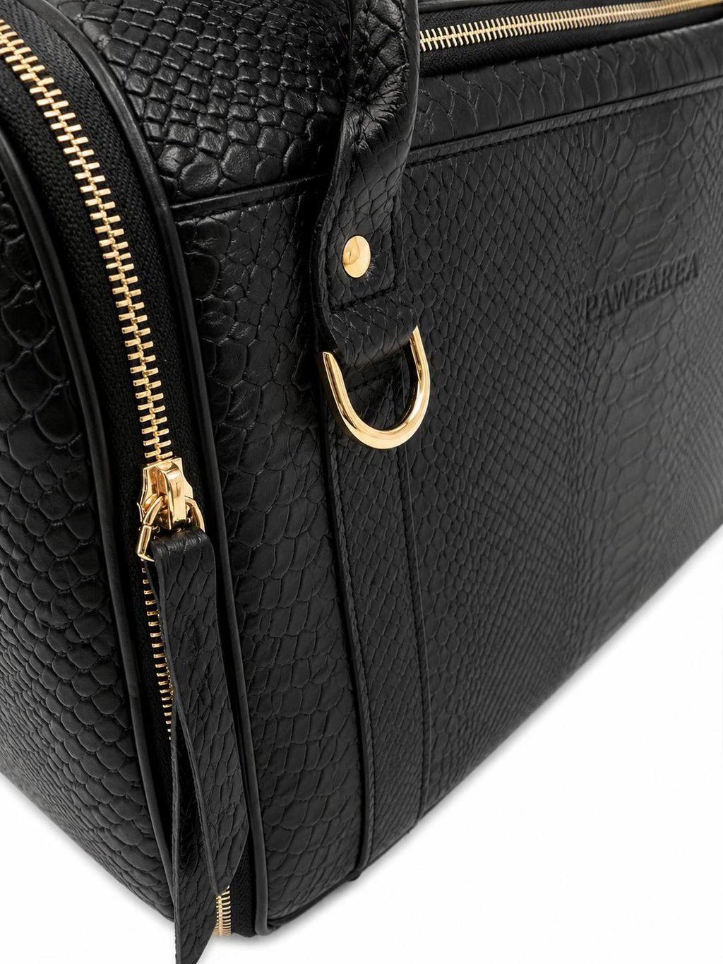 Luxury Airline-Approved Pet Carrier in Genuine Leather with Python Texture