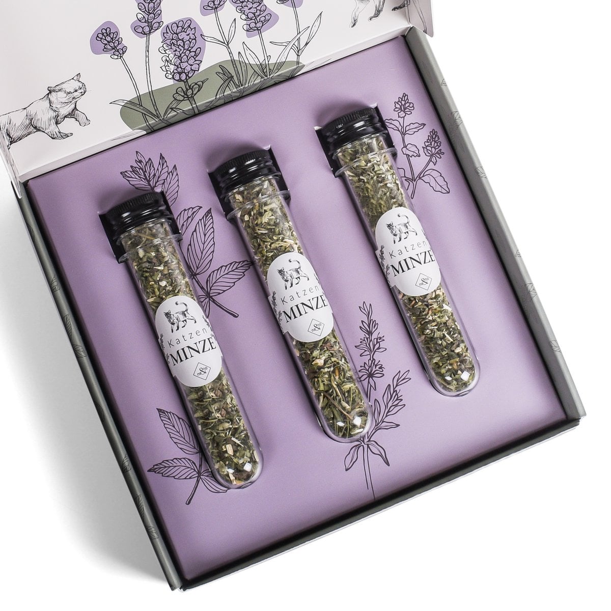 Juego de regalo de bienestar para gatos – Hierba gatera, spray de valeriana y palitos de matatabi