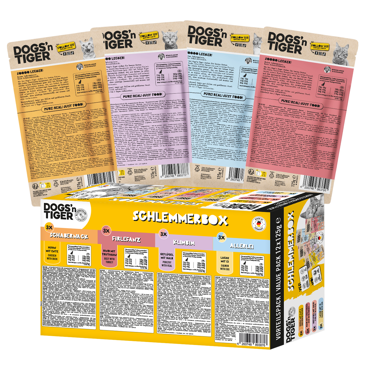 Adult Katzenfutter, Schlemmerpaket, Nassfutter für Katzen, Getreidefrei