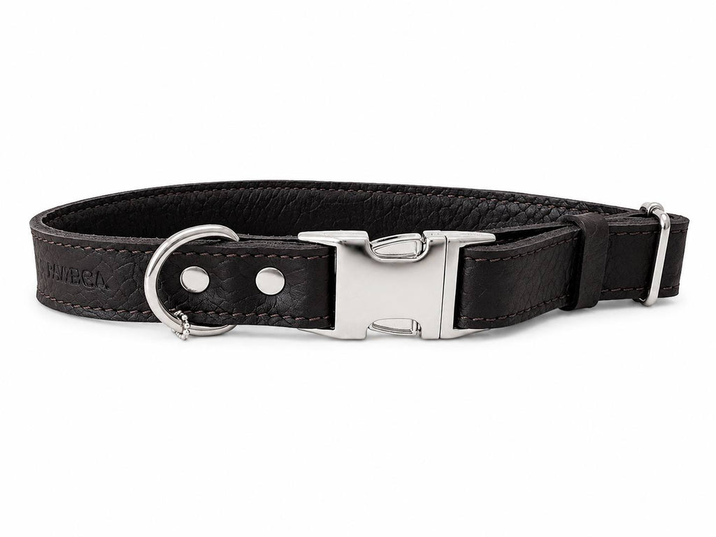 Python Embossed Genuine Leather Dog Collar PAWEAREA®