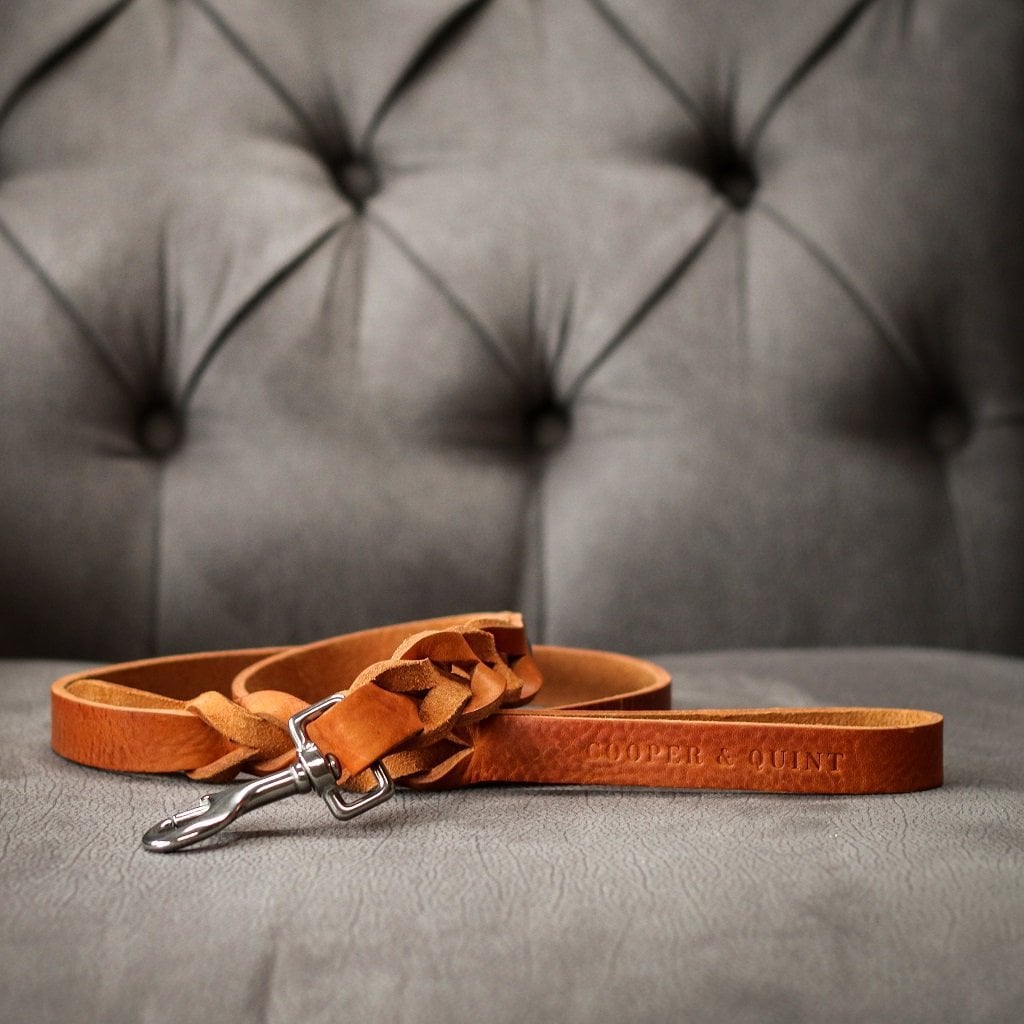Gedrehte Hundeleine – Farbe Camel