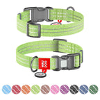 WAUDOG Re-cotton Reflective Dog Collar with QR Passport - Light green