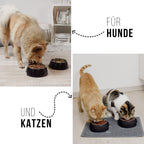Pet Food Bowls Set – for Dogs & Cats (2 Pieces, Black, Sizes S/M/L)