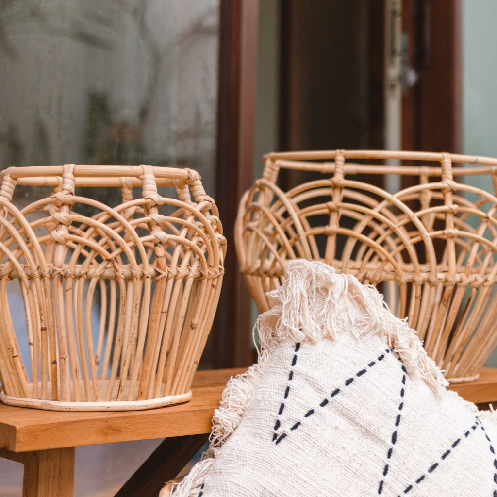 Cesta de almacenamiento de ratán – Cesta para ropa sucia y plantas (3 tamaños)