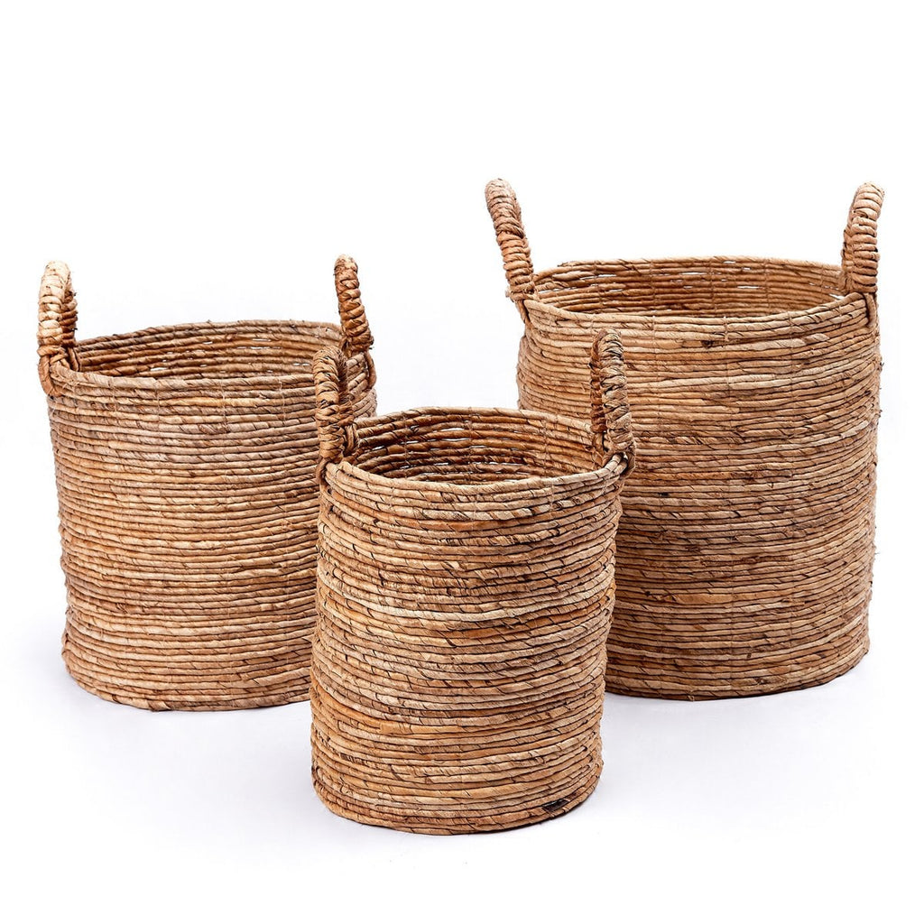 Cesto de almacenamiento de fibra de plátano – Cesto para la ropa sucia y para plantas (3 tamaños)