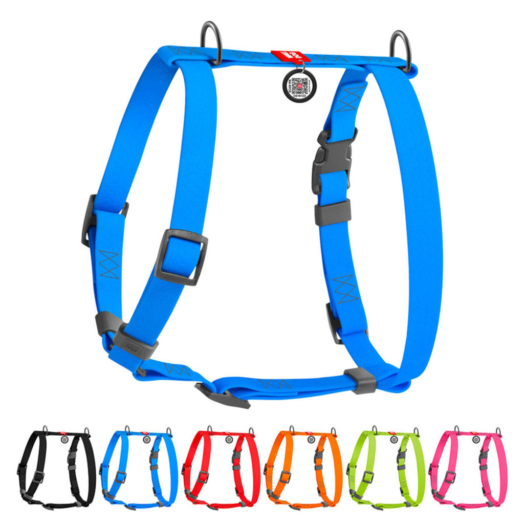 WAUDOG Waterproof Dog H-Harness with QR Passport - Blue