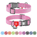 WAUDOG Re-cotton Reflective Dog Collar with QR Passport - Pink