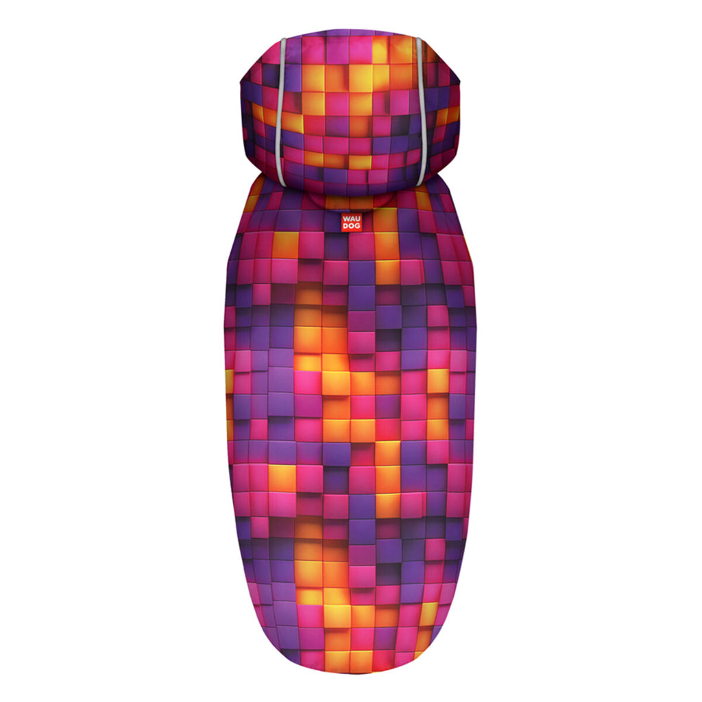 WAUDOG Clothes Dog Raincoat - 3D cubes