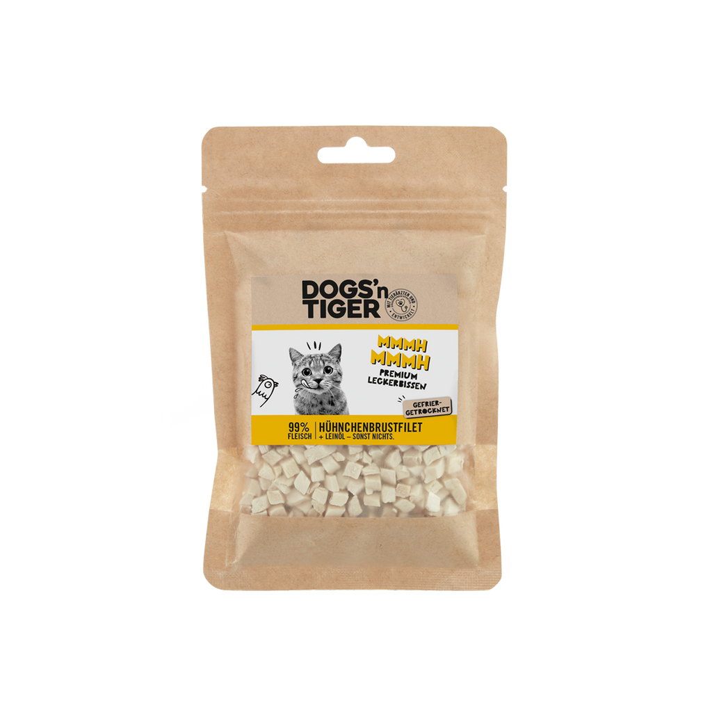 Adult Katzen Snacks, Leckerlies, 99% gefriergetrocknetes Hühnchenbrustfilet