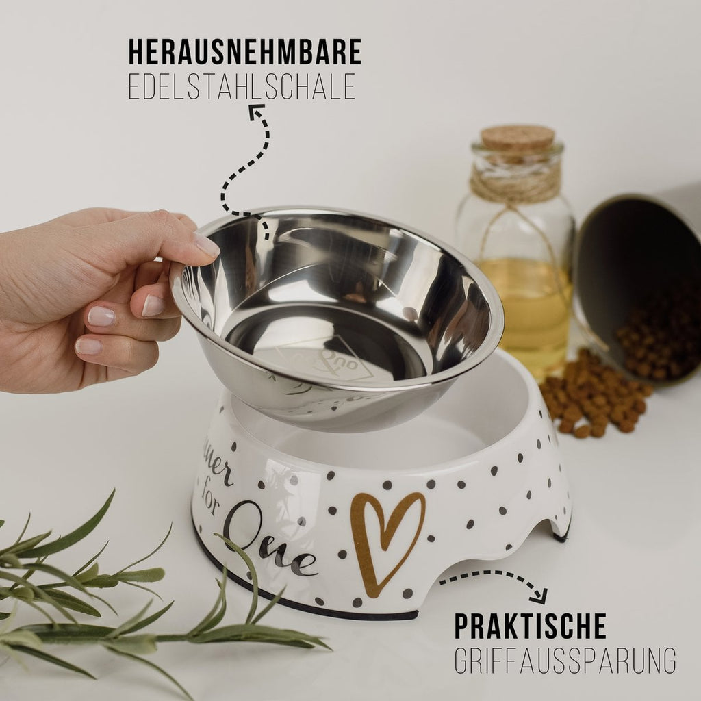 Futternapf 2er Set für große Hunde- Dinner for one Design