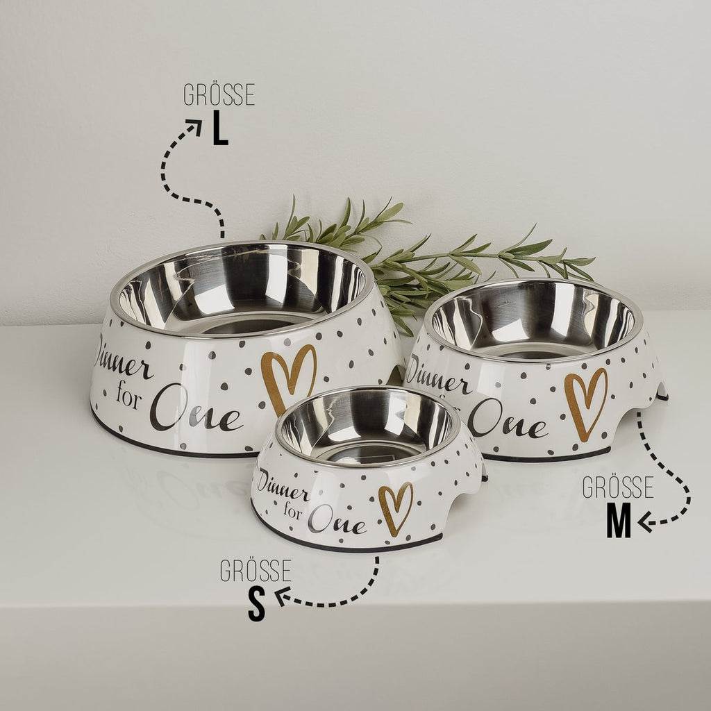Futternapf 2er Set für große Hunde- Dinner for one Design