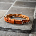 Gedrehtes Hundehalsband – Kamelfarbe