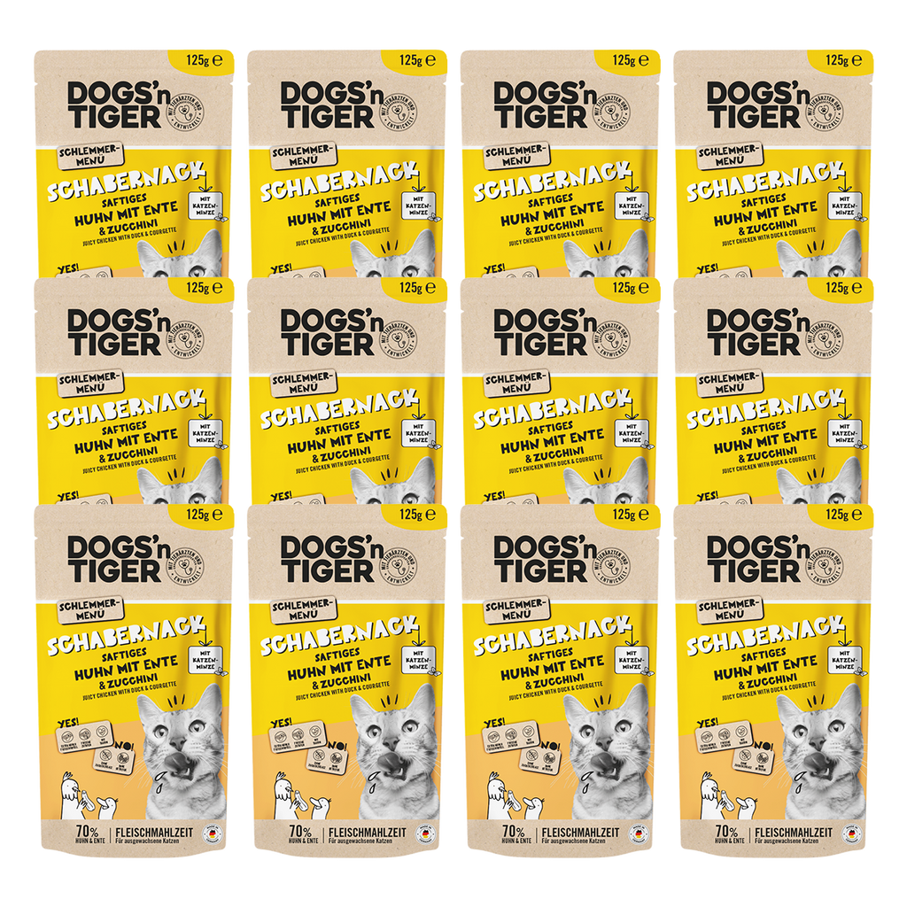 Adult Katzenfutter, Schabernack, Nassfutter, Getreidefrei, Huhn, Ente & Zucchini