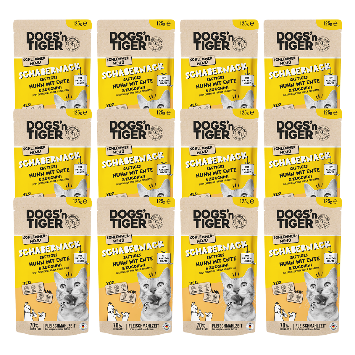 Adult Katzenfutter, Schabernack, Nassfutter, Getreidefrei, Huhn, Ente & Zucchini