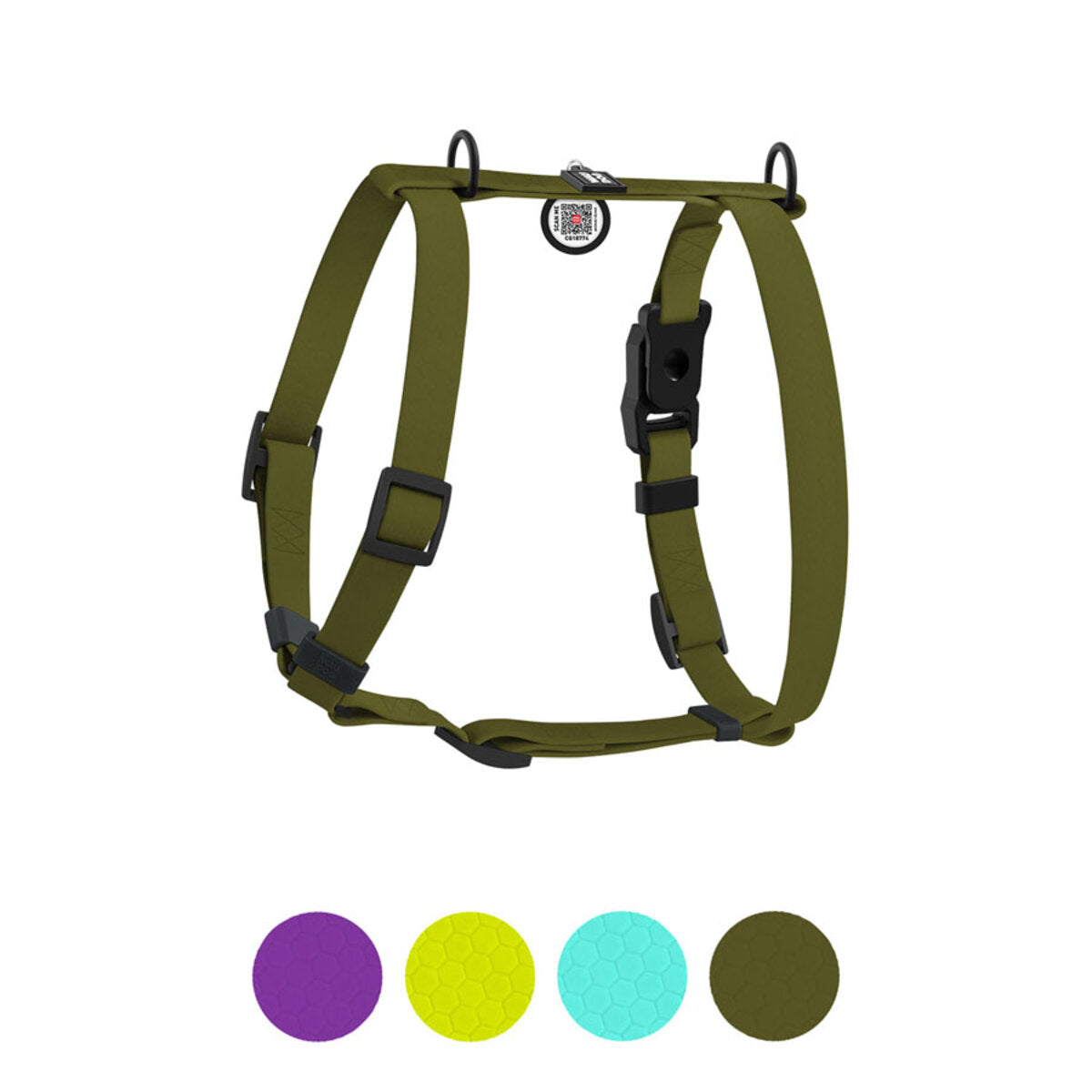 WAUDOG Magnet Dog H-Harness with QR Passport - Khaki