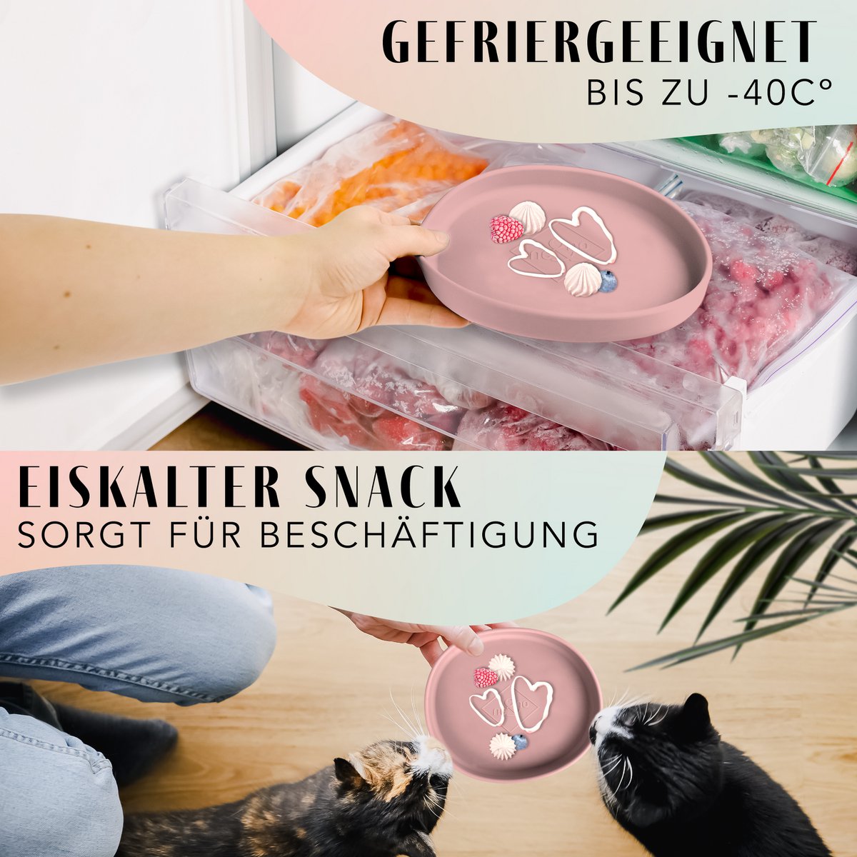 Katzennapf – Flach, whiskerfreundlich, aus Silikon
