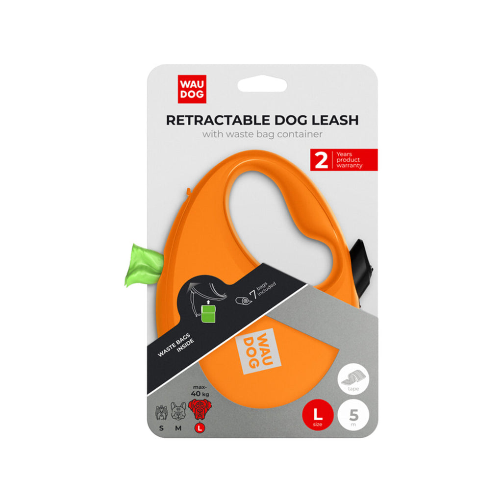 WAUDOG Nylon Dog Leash - Orange