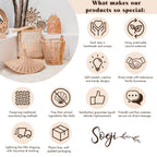 Boho Kissen aus Raffia 40x40 cm – Handgewebtes Dekokissen in Natur Beige für Sofa und Bett