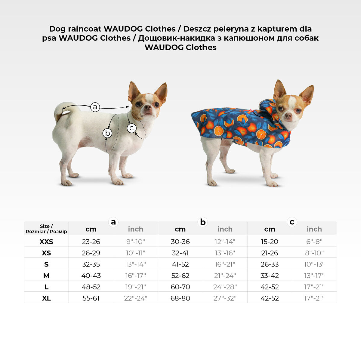 WAUDOG Clothes Dog Raincoat - 3D cubes