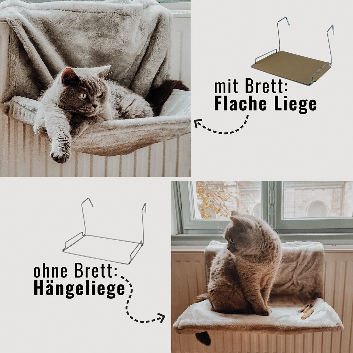 Acogedora Cama para Gatos de Radiador con 5 Palitos de Matatabi