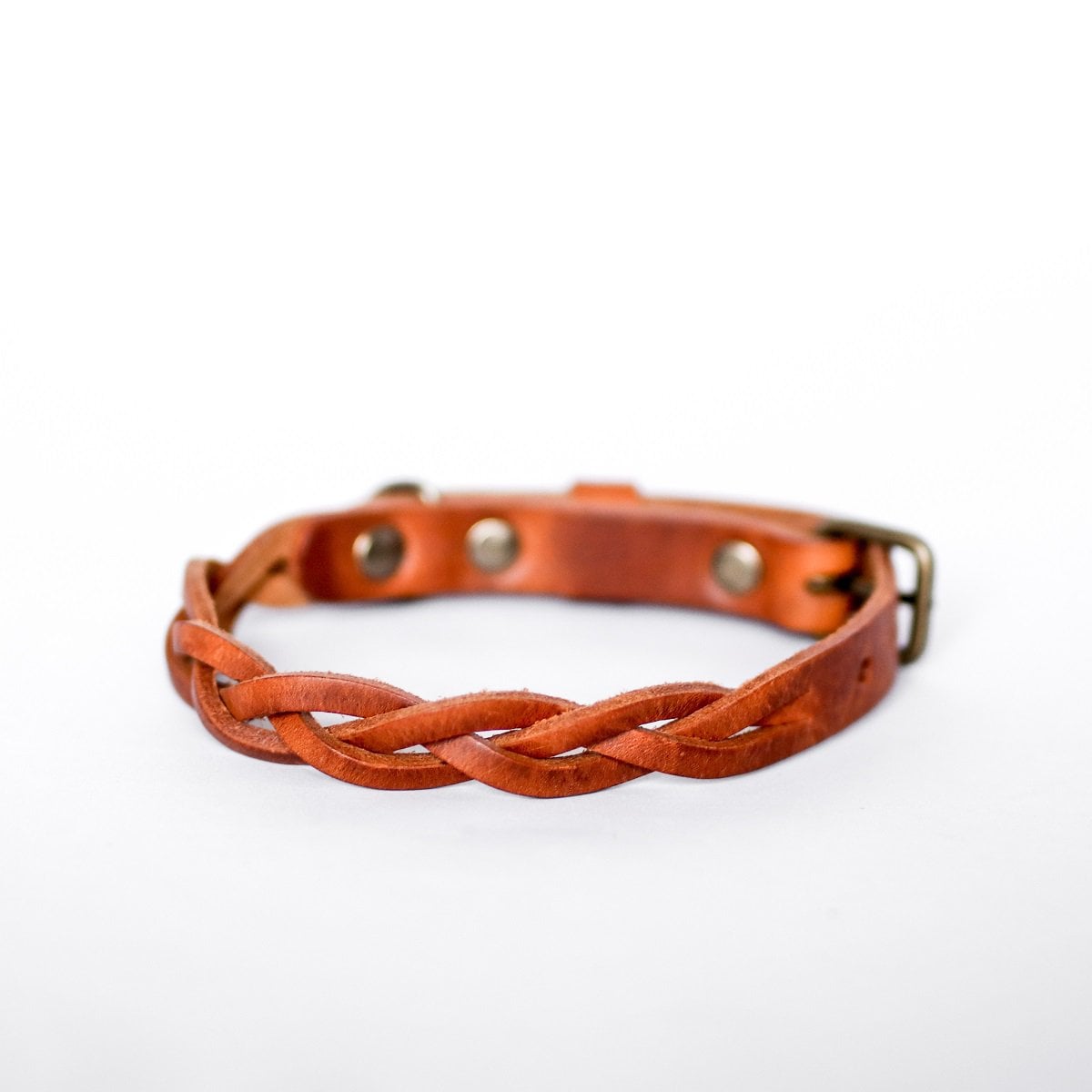 Gedrehtes Hundehalsband – Kamelfarbe