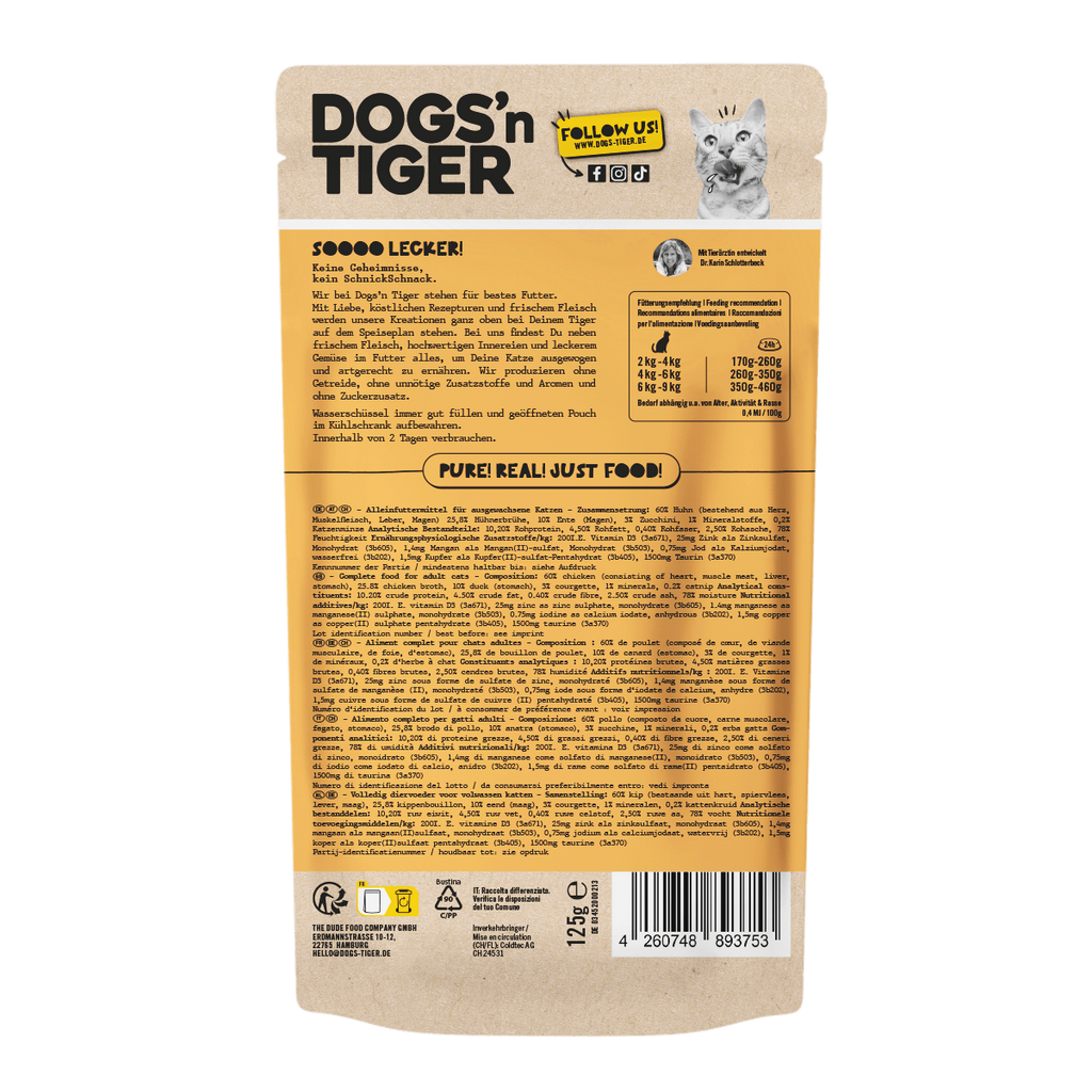 Adult Katzenfutter, Schabernack, Nassfutter, Getreidefrei, Huhn, Ente & Zucchini