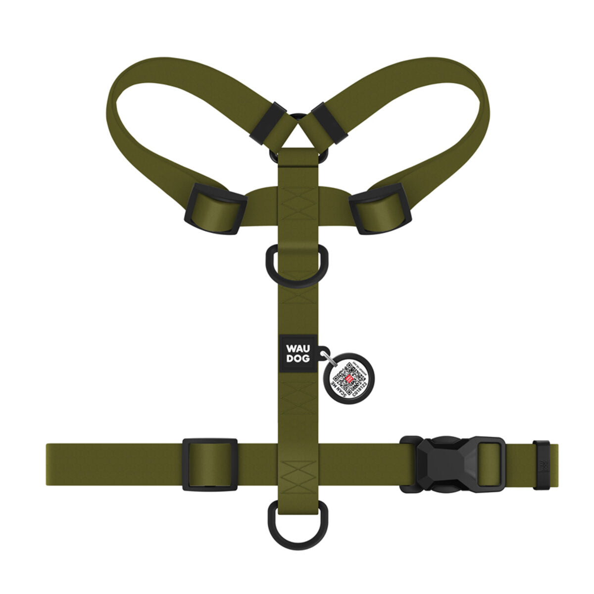 WAUDOG Magnet Dog H-Harness with QR Passport - Khaki
