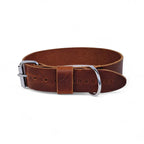Breites Lederhalsband für Hunde – Dunkelbraun