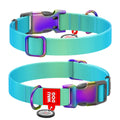 WAUDOG Nylon Dog Collar with QR Passport - Gradient - Blue