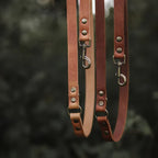Verstellbare Hundeleine aus Leder – Camel