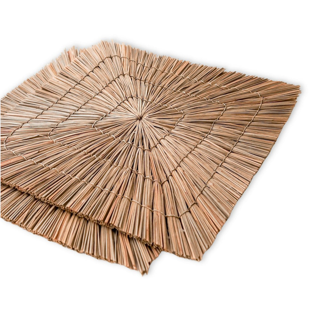 Juego de manteles individuales de hierba marina natural (2, 4 o 6 piezas, 36 cm)