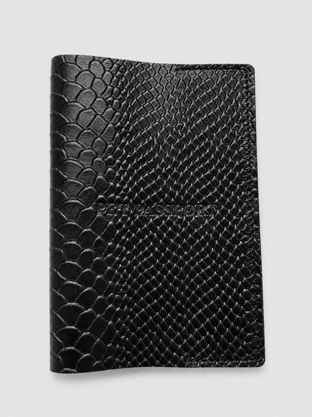 Luxury European Pet Passport Cover – Handmade Genuine Leather Dog & Cat Passport Holder with Python Embossed Leather