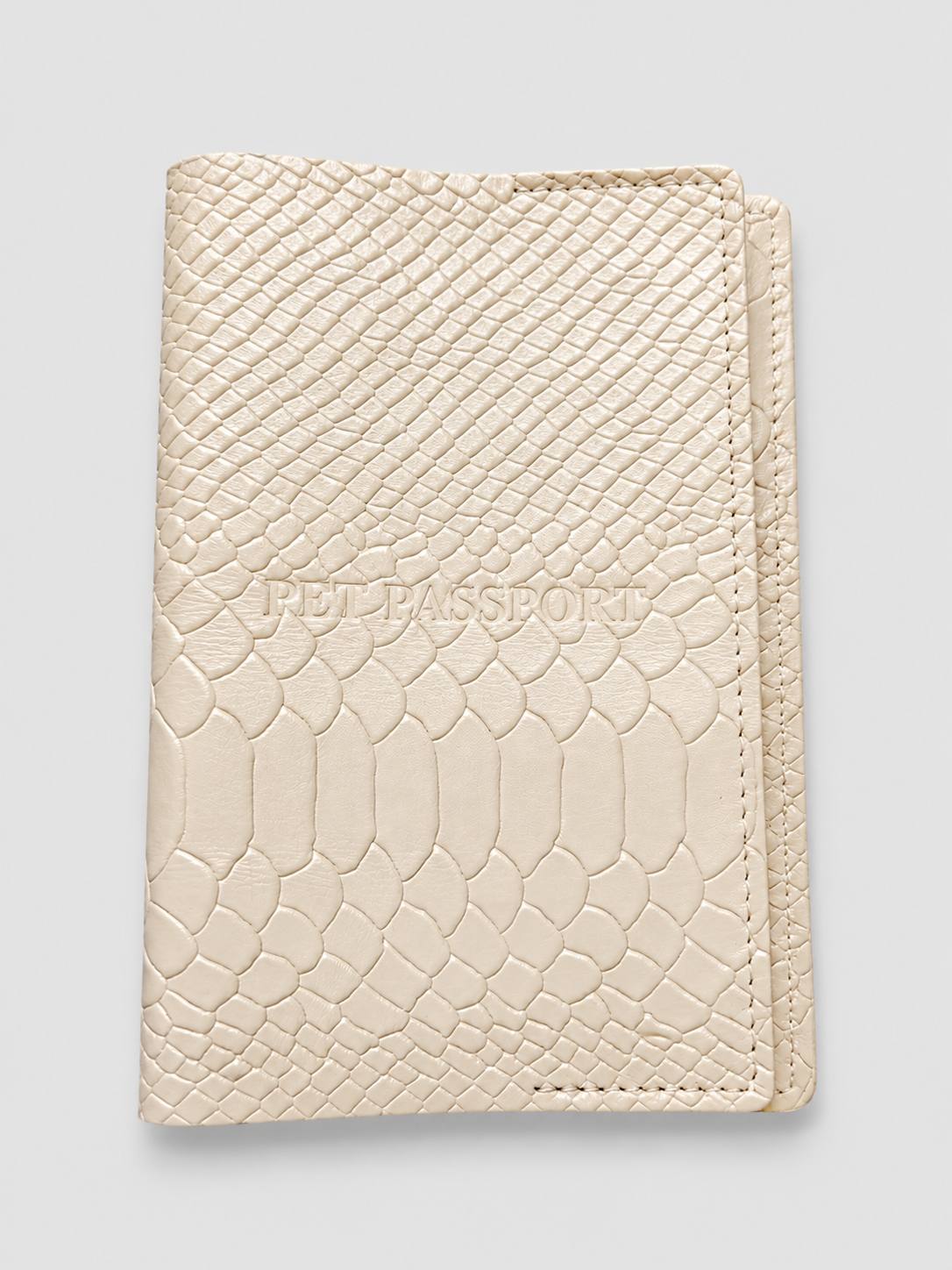 Luxury European Pet Passport Cover – Handmade Genuine Leather Dog & Cat Passport Holder with Python Embossed Leather