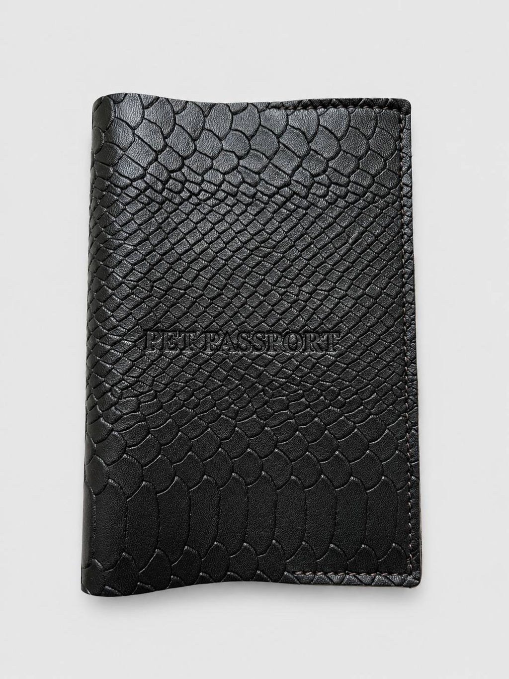 Luxury European Pet Passport Cover – Handmade Genuine Leather Dog & Cat Passport Holder with Python Embossed Leather